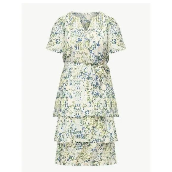 ELOQUII Elements Tiered Midi Dress With Tie - Women’s Plus Size 18 - Picture 6 of 9